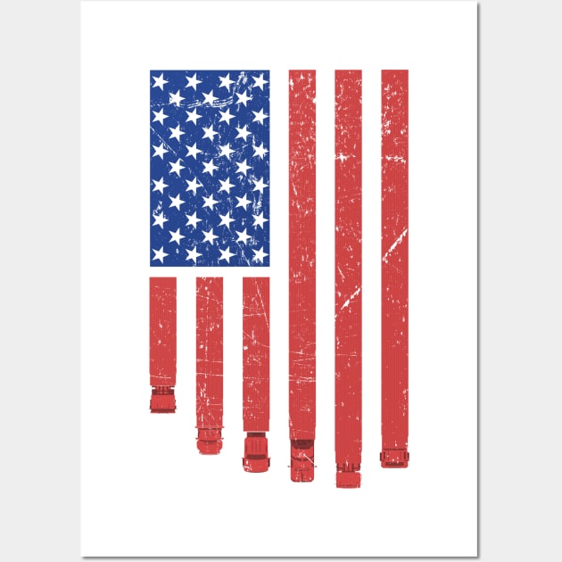 American Truck Driver USA Flag Wall Art by almostbrand